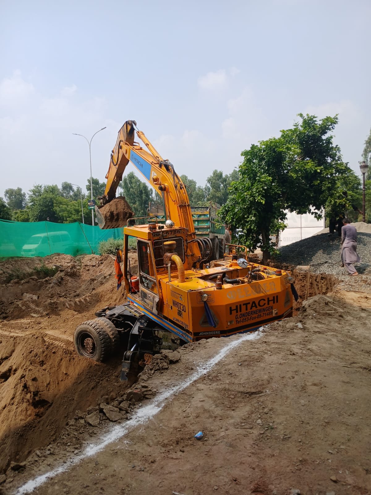 Construction excavation project in Pakistan